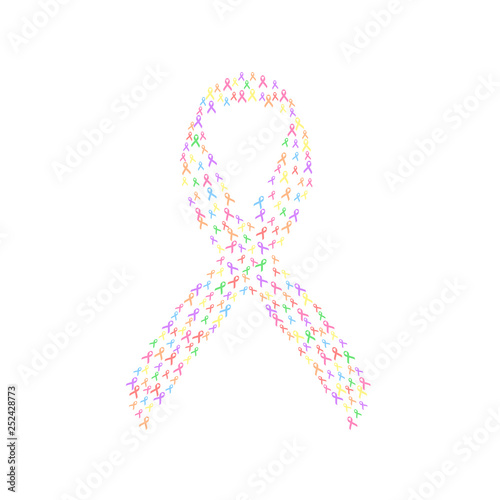 cancer ribbon multi color vector