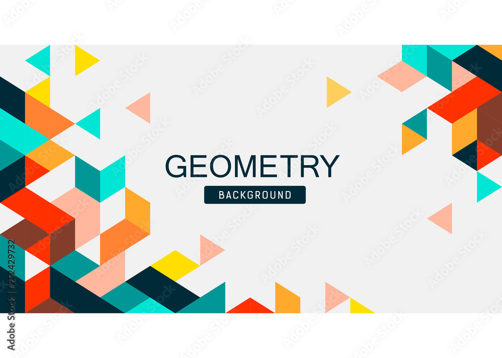 Abstract Colorful Geometry banner design, vector illustration