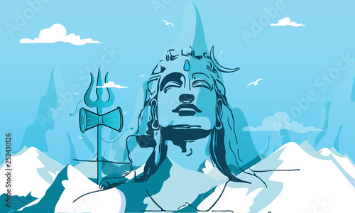 Illustration Of Happy Maha Shivratri Greeting Card Design. - Vector