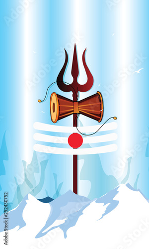Illustration Of Happy Maha Shivratri Greeting Card Design - Vector