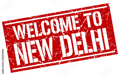 welcome to New Delhi stamp
