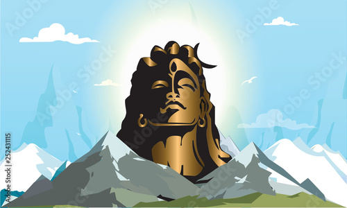 illustration Of Happy Maha Shivratri Greeting Card Design. - Vector