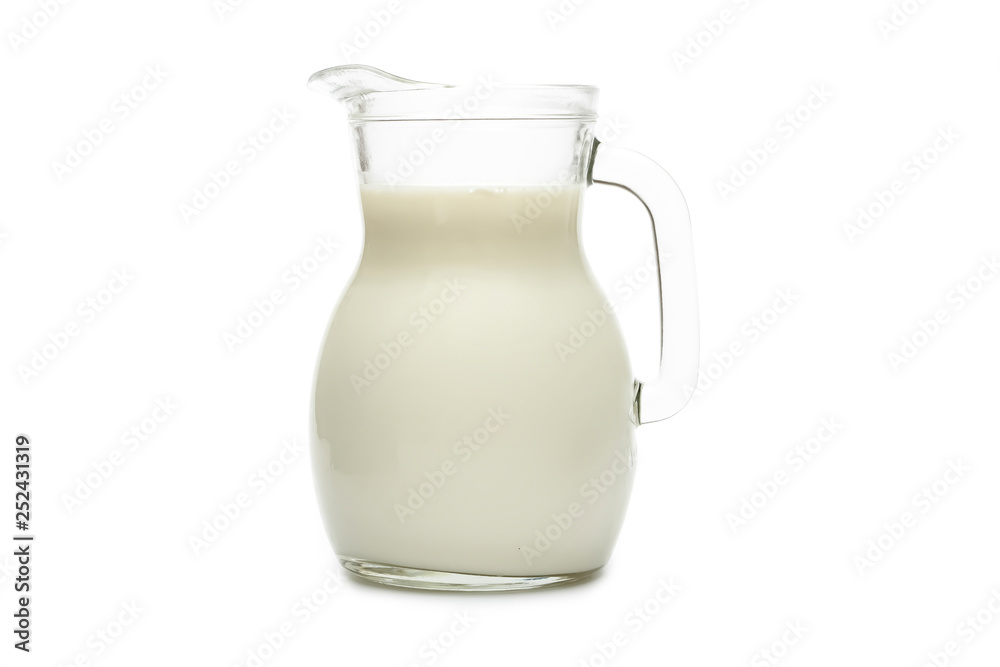 Milk. Fresh homemade milk in a jug isolated on a white background. Natural Whole Milk Milk. Fresh homemade milk in a jug isolated on a white background. Natural Whole Milk