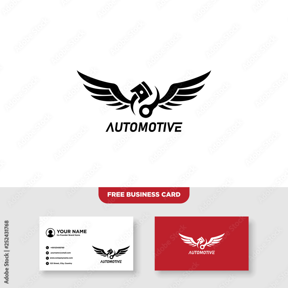 Fototapeta premium Automotive Logo, Free Business Card - Vector