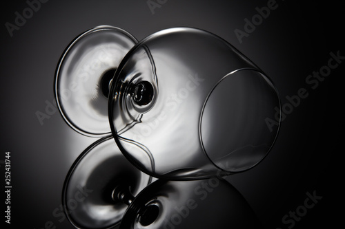 Empty glass for cognac.  Snifter glass © Dmitriy Melnikov