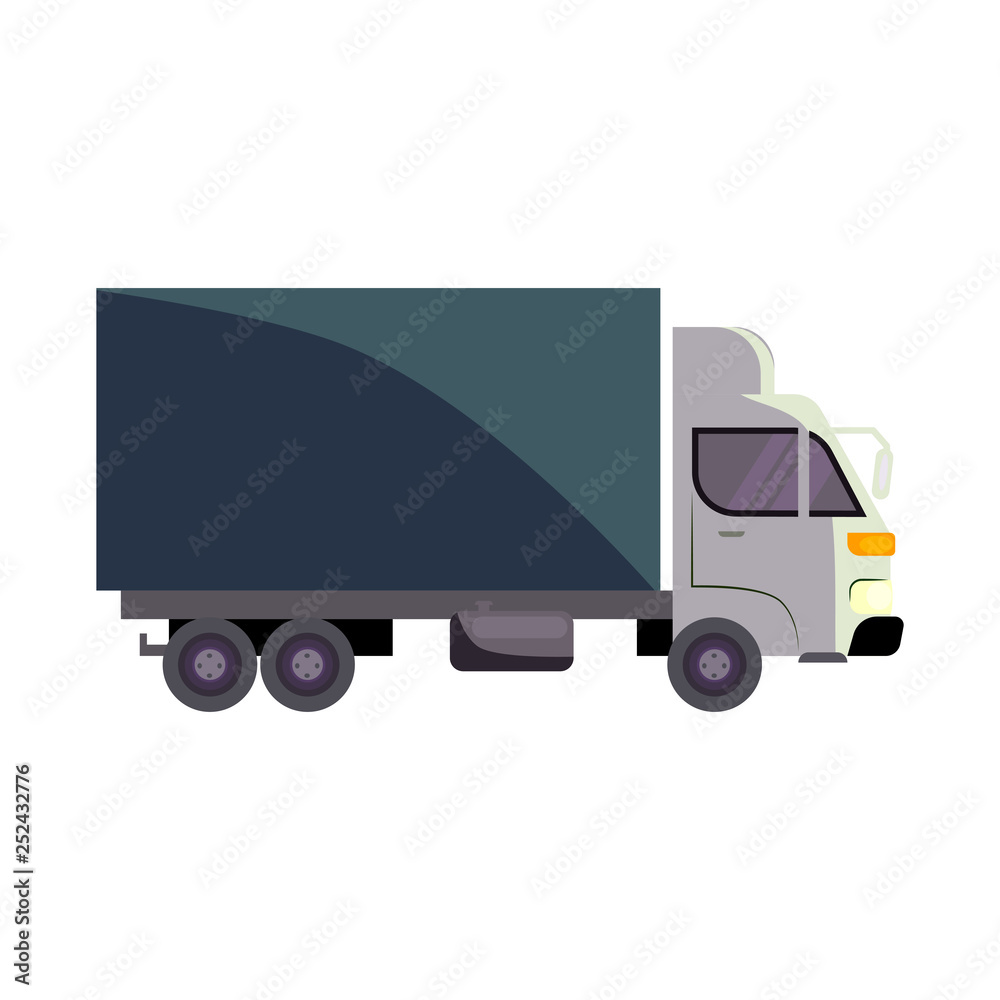 Light cargo truck illustration. Machine, auto, delivery. Transport concept. Vector illustration can be used for topics like logistics, delivery service, transportation