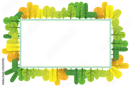Autumn trees background. Vector illustration of abstract nature