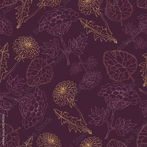 Beautiful pattern with flowers in retro style, for use in textile and printed form. Pattern for wallpaper. Retro floral seamless background