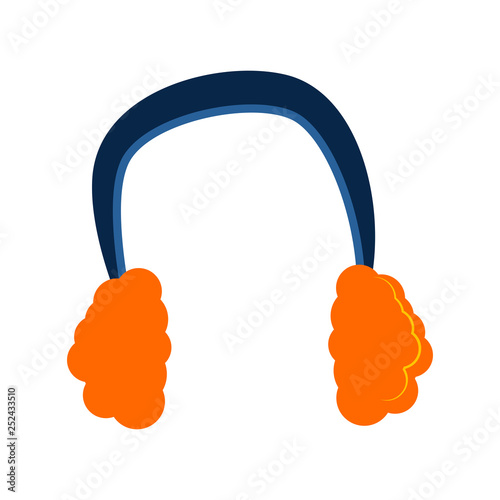 Warm headphones illustration. Warm clothing, fluffy, winter cloth. Fashion concept. Vector illustration can be used for topics like shopping, wardrobe, winter