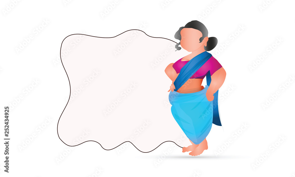 illustration of Indian woman on a white background. International Women's Day 8 march, Paper art 3d from digital craft style. - Vector illustration of Indian woman on a white background. International Women's Day 8 march, Paper art 3d from digital craft style. - Vector