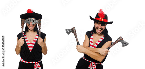 Man pirate isolated on the white background