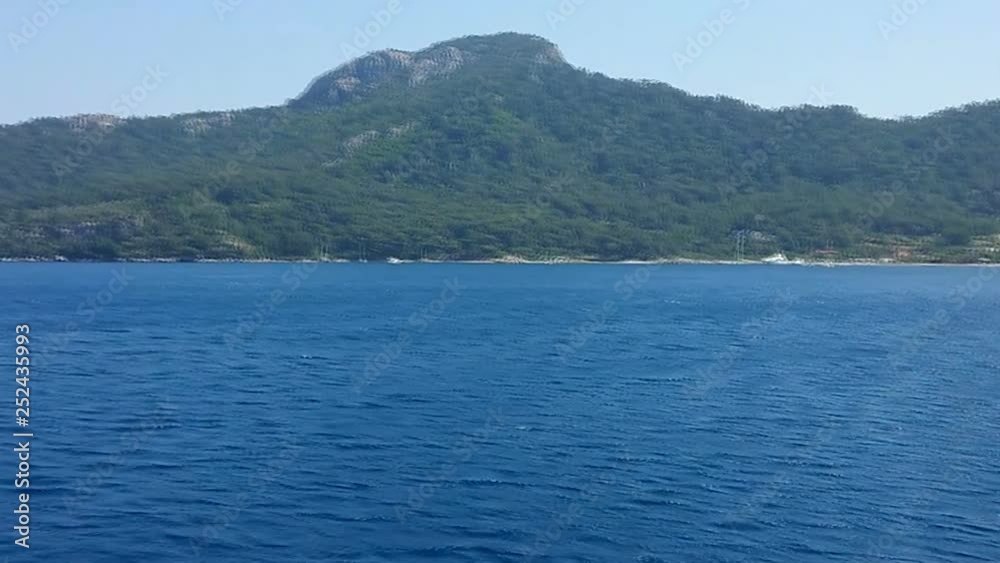 The coast of Marmaris in Turkey, the view from the sea The coast of Marmaris in Turkey, the view from the sea
