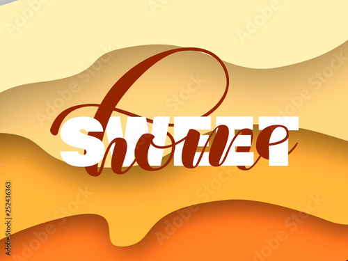 Sweet home lettering. Vector illustration. Overlapping Text Layout.