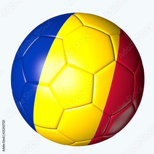 3D rendered soccer balls with country flag