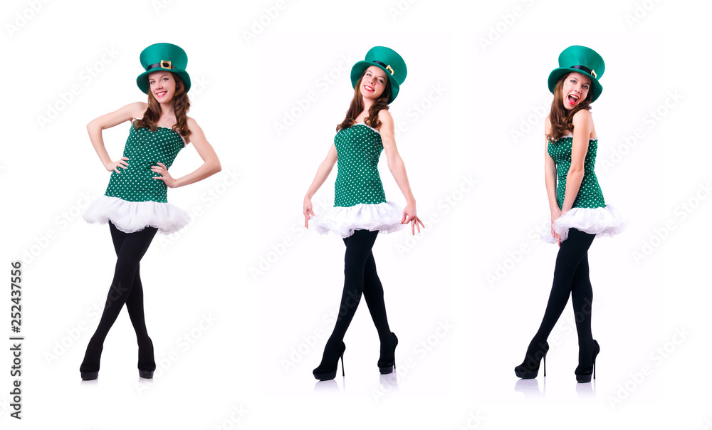Woman in saint patrick concept Woman in saint patrick concept