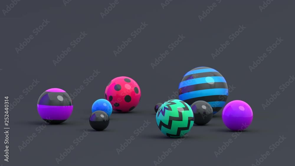 Abstract 3d render of rolling spheres, modern animation, motion background design, 4k seamless looped video Abstract 3d render of rolling spheres, modern animation, motion background design, 4k seamless looped video