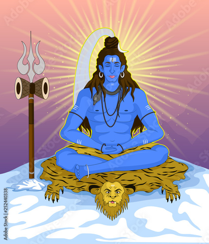 illustration of lord shiva for mahashivratri festival india