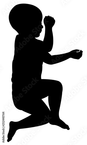 baby sleeping body, silhouette vector