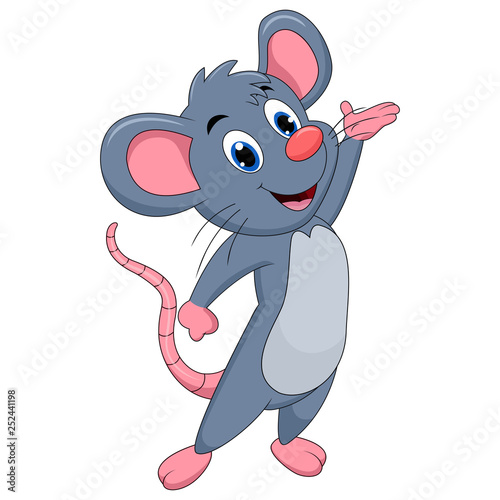 Cute mouse cartoon presenting
