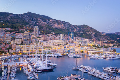 Fototapeta Naklejka Na Ścianę i Meble -  Monaco Marina at Dusk