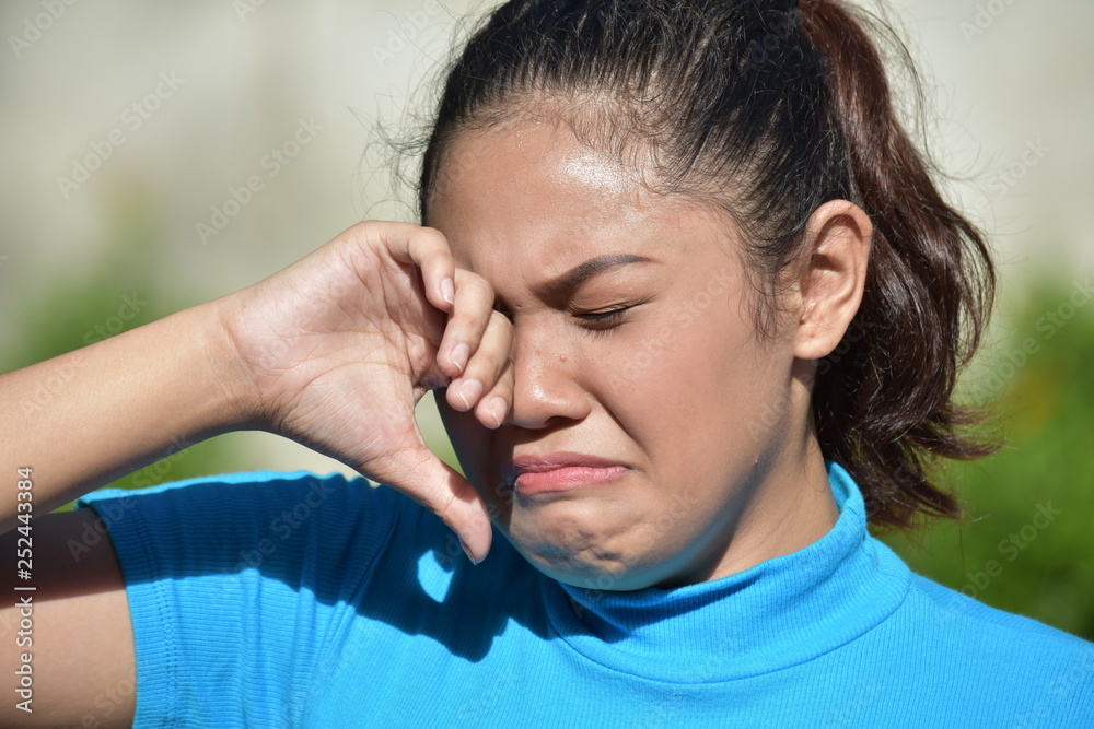 Fototapeta premium Tearful Attractive Diverse Female