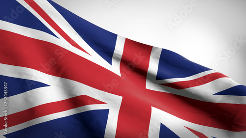 3D illustration of the United Kingdom waving photo