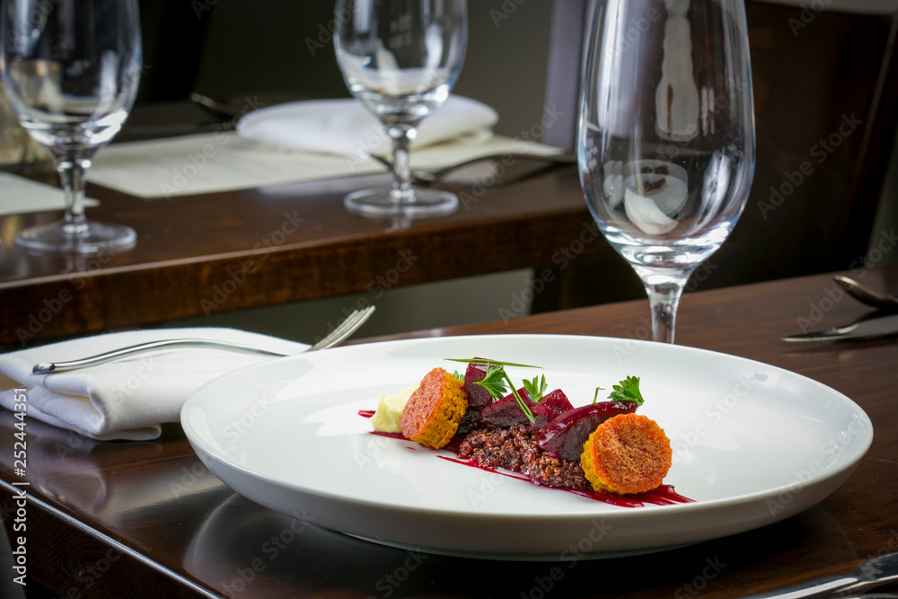 Table with food and wine