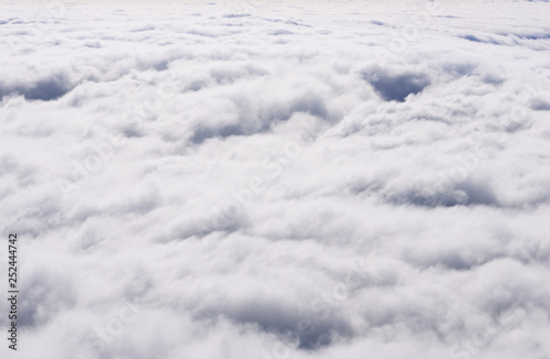 Top view of cumulus clouds. Abstract background