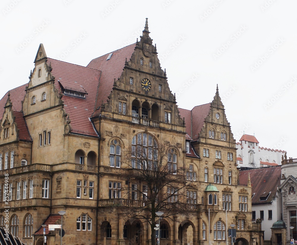 old town Bielefeld,Rathaus Bielefeld,church, architecture, prague, cathedral, building, tower, city, europe, old, town, landmark, gothic, medieval, travel, religion, czech, castle, germany, 