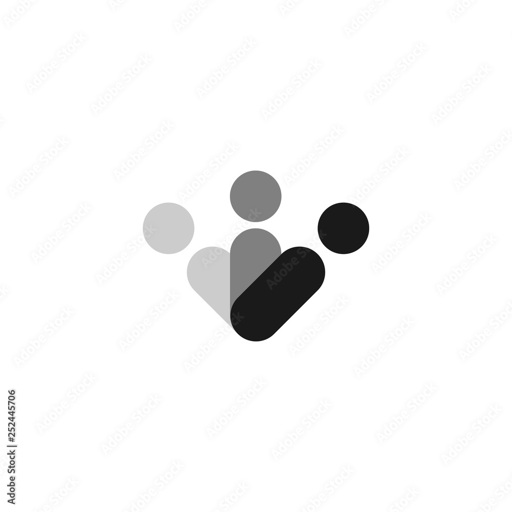 Abstract family logo, design concept, emblem, icon, flat logotype element for template