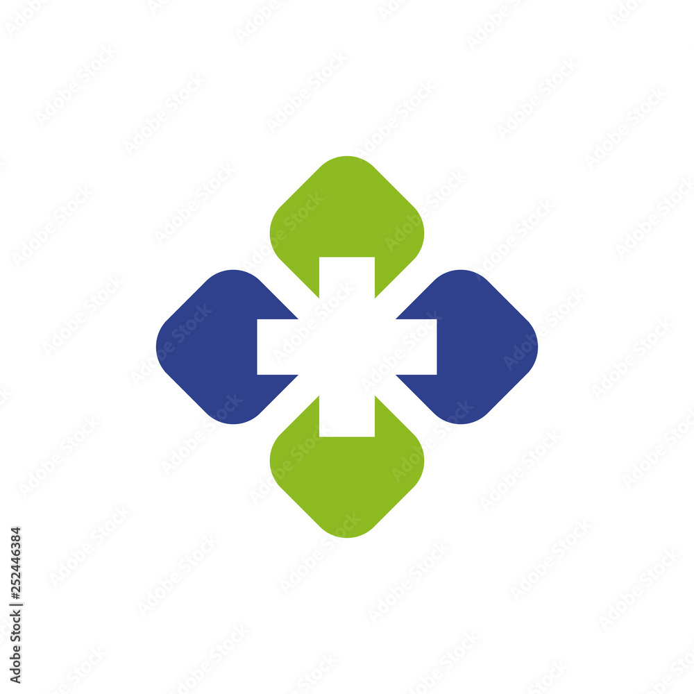 Obraz premium Medical and health care logo design vector template