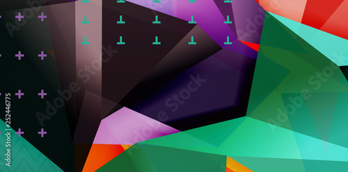 Fototapeta Naklejka Na Ścianę i Meble -  Color geometric abstract background, minimal abstraction design with mosaic style 3d shape