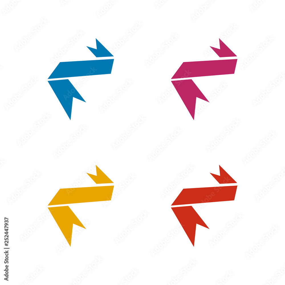 Ribbon banner icon set template Ribbon banner icon set template