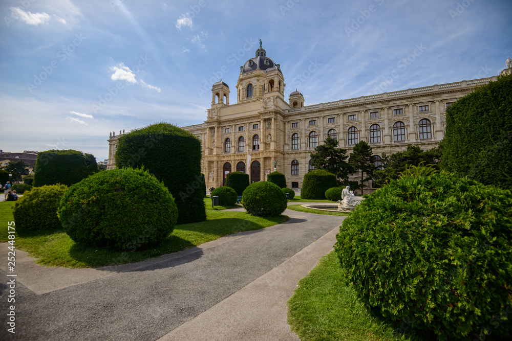 VIENNA, AUSTRIA - AUGUST 12, 2017. The Kunsthistorisches Museum or the Museum of Art History and the park