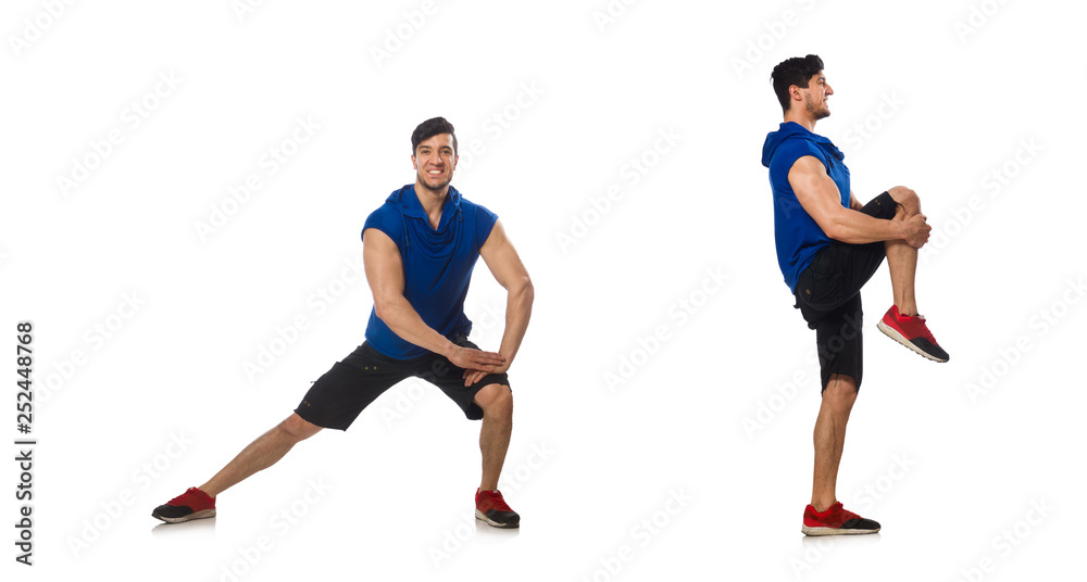 Muscular man isolated on the white