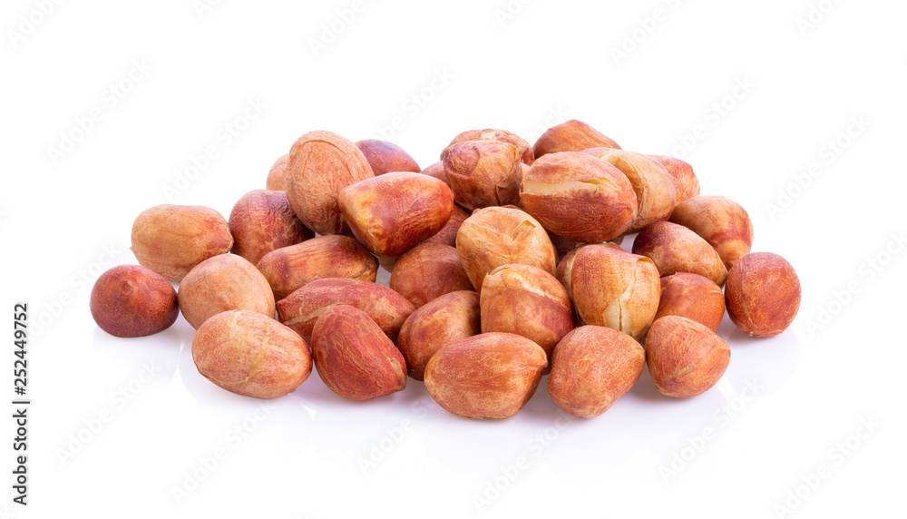Peanuts. Roasted nuts isolated on white background. Full depth of field Peanuts. Roasted nuts isolated on white background. Full depth of field
