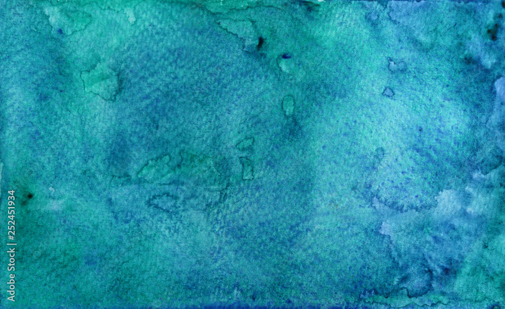 Hand painted blue watercolor background texture