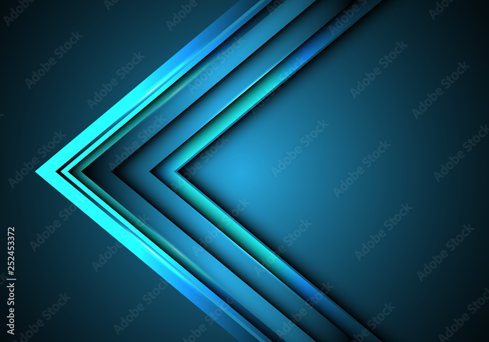Abstract blue neon arrow speed direction on blank space design modern luxury futuristic technology background vector illustration. Abstract blue neon arrow speed direction on blank space design modern luxury futuristic technology background vector illustration.