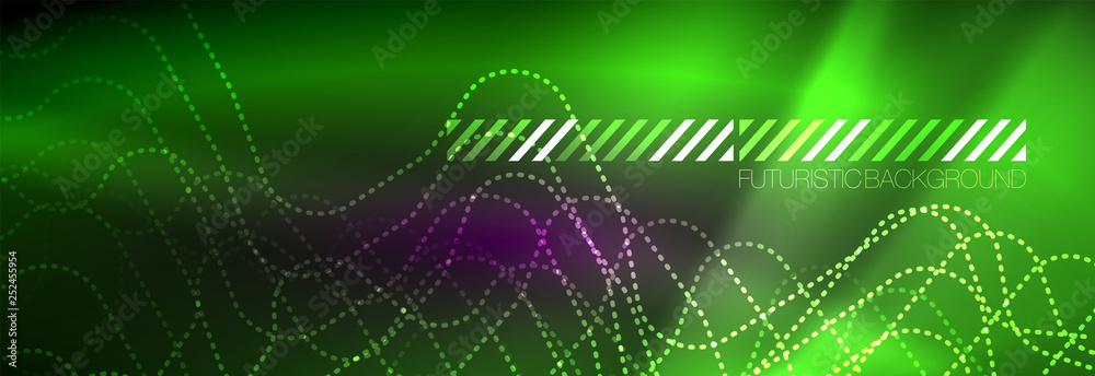 Glowing neon abstract lines, techno futuristic template Glowing neon abstract lines, techno futuristic template