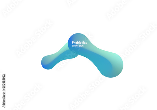 Probiotics bacteria vector design. Concept of design with Lactobacillus Probiotic Bacteria. Template design with Prebiotic healthy nutrition ingredient