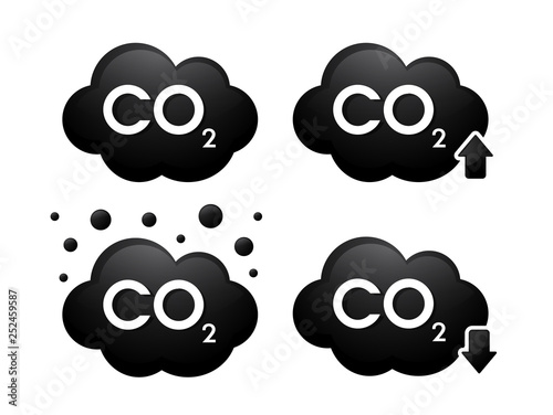 Gas cabondioxide(Co2) 3D icons. Vector Illustration.