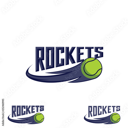 Rocket tennis logo for the team and the cup