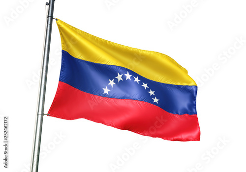 Free Download Venezuela flag waving isolated white background 3D illustration - GFXLoad