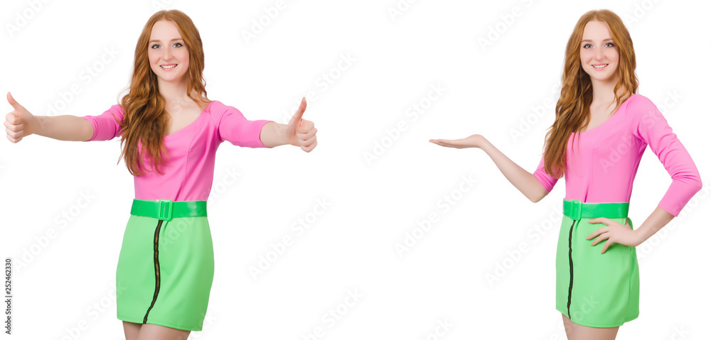 Beautiful woman in green skirt 