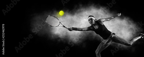 Female tennis player in action during game © Andrey Burmakin