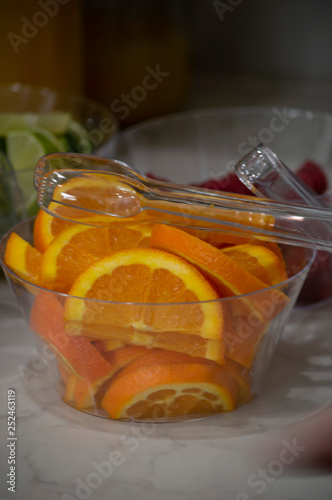 The bowl of fresh oranges 