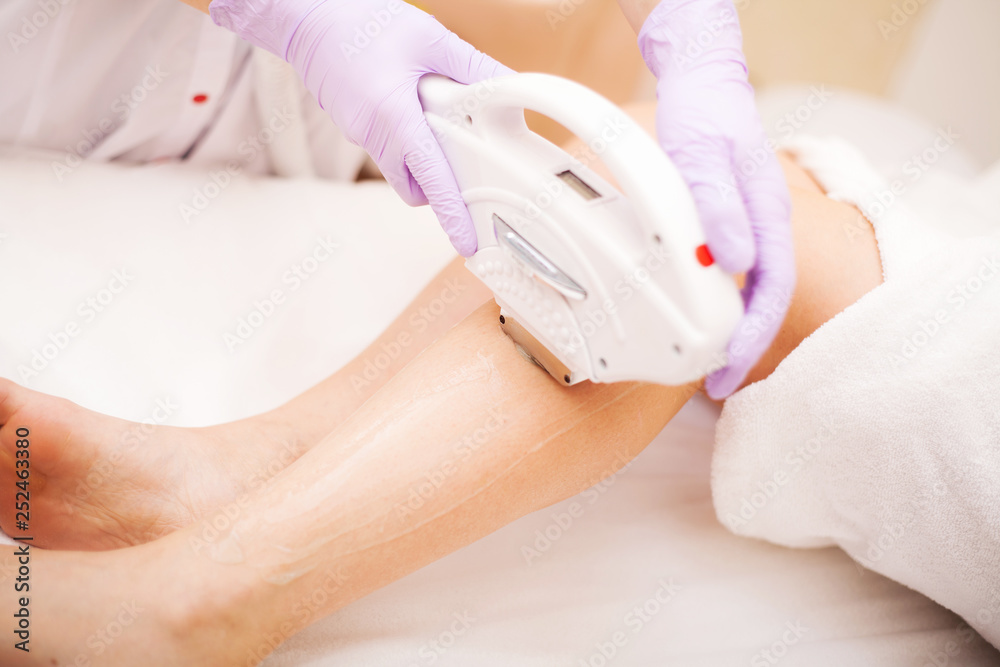 Naklejka premium Body Care. Laser Hair Removal. Epilation Treatment. Smooth Skin.