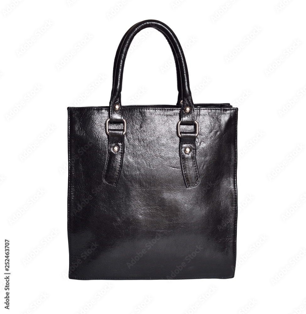 Black Leather bag isolated on white background Black Leather bag isolated on white background