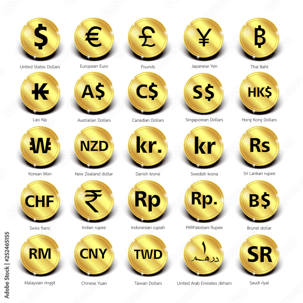25 currency symbols, countries and their name around the world 25 currency symbols, countries and their name around the world