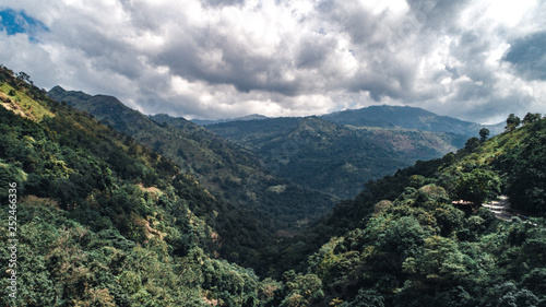 Cloudy Top view on the mountains in the middle of sri lanka aroud Ella